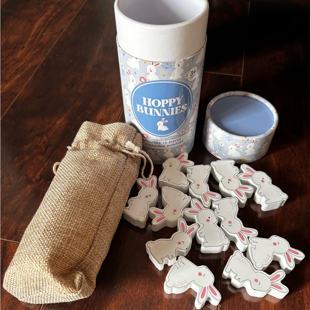 Eccolo Hoppy Bunnies Stacking Tower Kids Game Toy